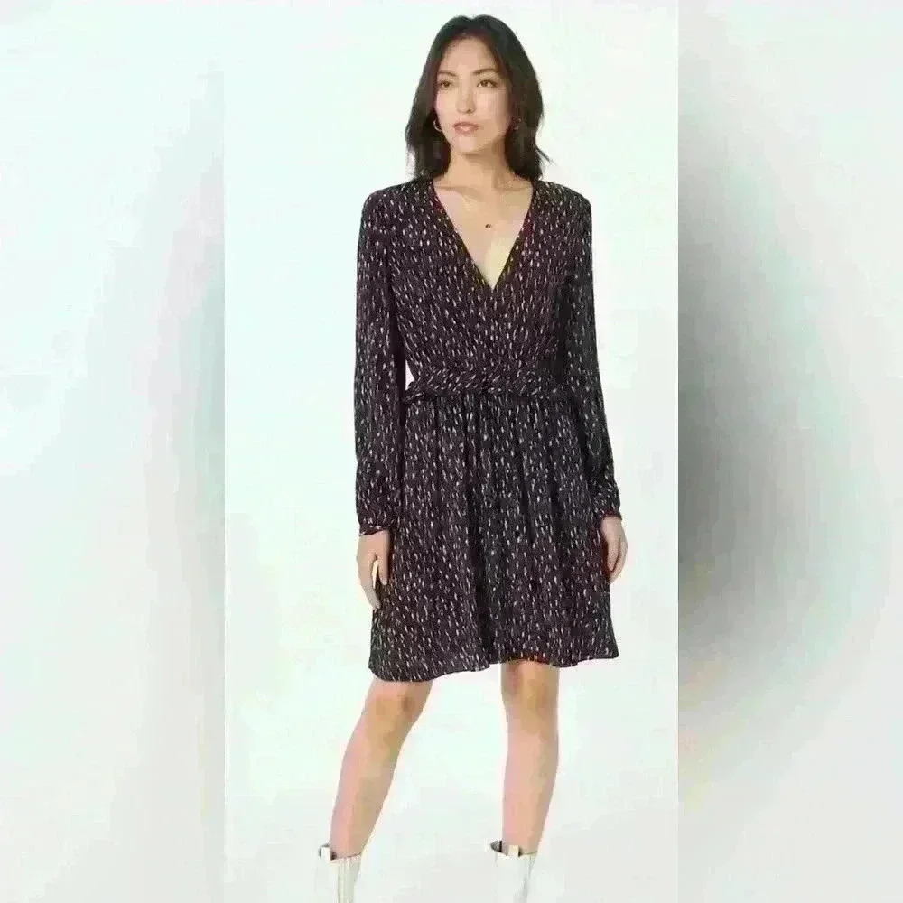 NWT Scotch and Soda “In Bloom” Dress Eu40/8 Bold Geometric Print Boho Midi Work